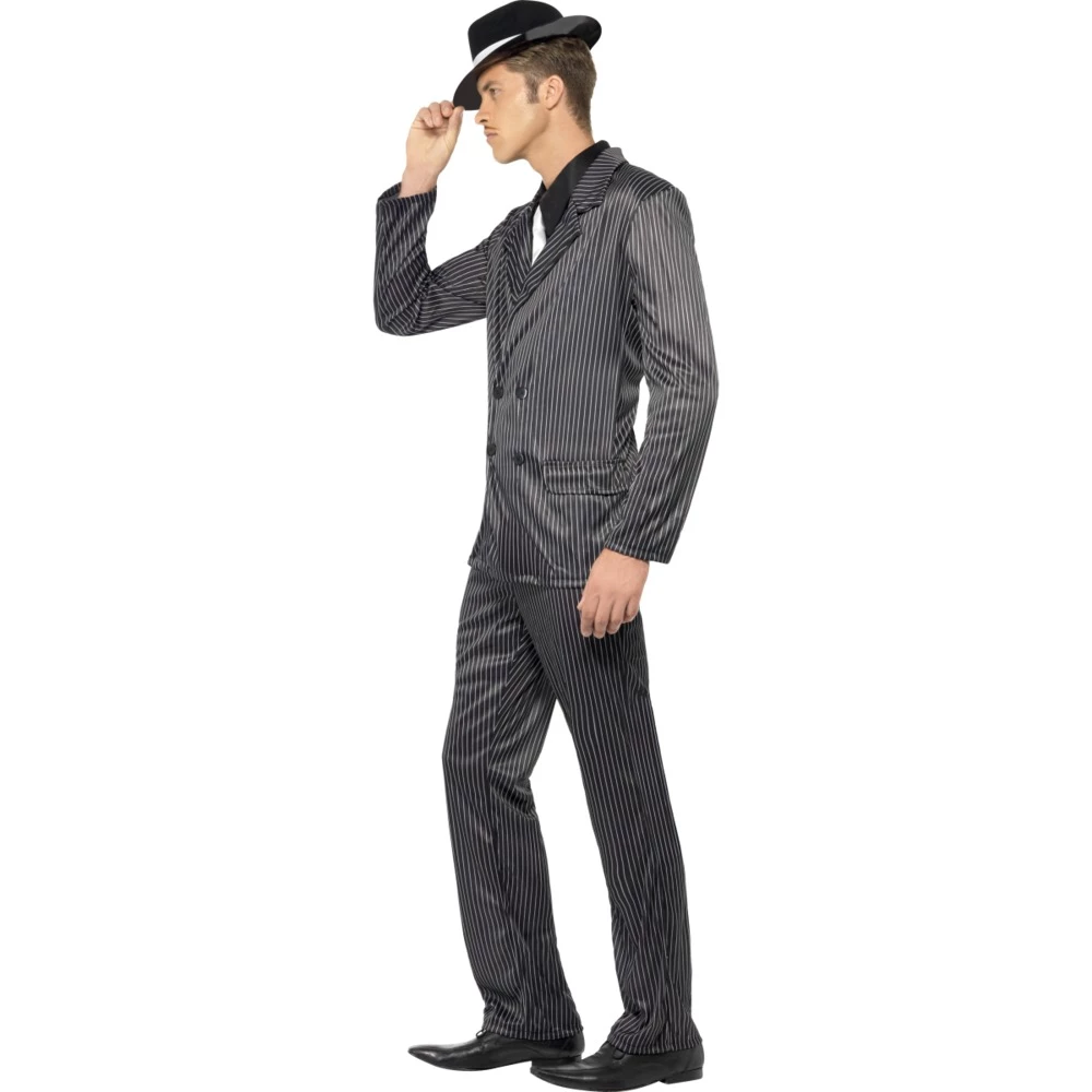 Smiffys Gangster Costume, Black Pinstripe 4 Smiffys Gangster Costume, Black Pinstripe - Image 2
