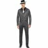 Smiffys Gangster Costume, Black Pinstripe -Snazaroo Shop 23687 f191ece2dd
