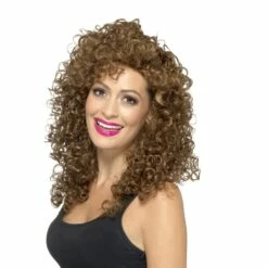 Smiffys Boogie Babe Wig, Brown