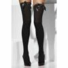 Smiffys Opaque Hold Ups Black With Bow -Snazaroo Shop 42752 2 551365a008