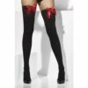 Smiffys Opaque Hold-Up Stockings, Black With Red Bows -Snazaroo Shop 42757 feebadbca0