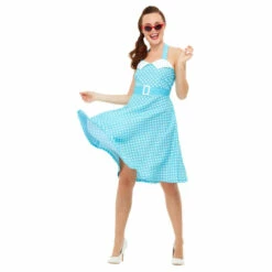 Smiffys 50s Pin Up Costume, Blue