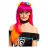 Smiffys Deluxe Day Of The Dead Wig, Pink & Orange -Snazaroo Shop 61119 3a35c359cc