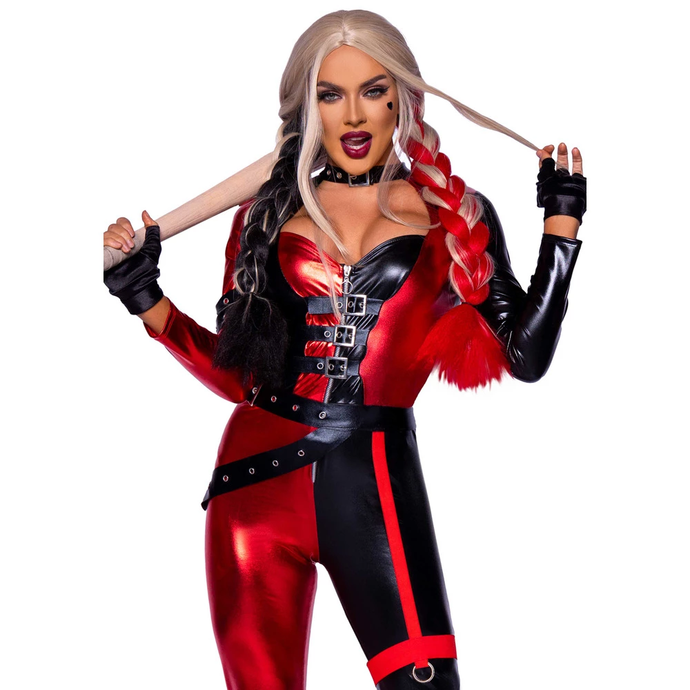 LEG AVENUE Harley Q Catsuit Costume 3 LEG AVENUE Harley Q Catsuit Costume